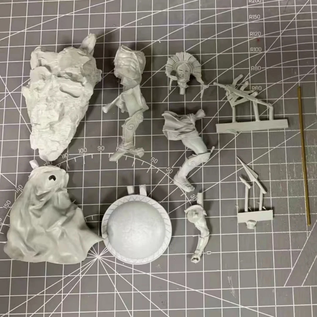 

1/24 Scale Resin Figure Spartan warriors charging with spears and shields Model Kit Unassembled and Unpainted 3D printing toy