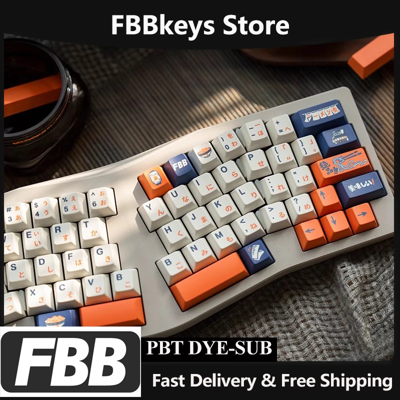 

Колпачок для клавиатуры FBB, японская тема Yile Ramen, PBT для Cherry Profile, механические колпачки для клавиш MX Switch, креативный подарок, толщина 1,7 мм