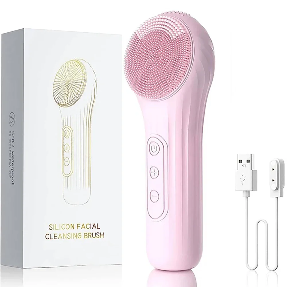 Sonic Facial Cleansing Brush Waterproof Electric Facial Cleaner Deep Cleaning Exfoliating Vibrating Rechargeable Face Cleanser