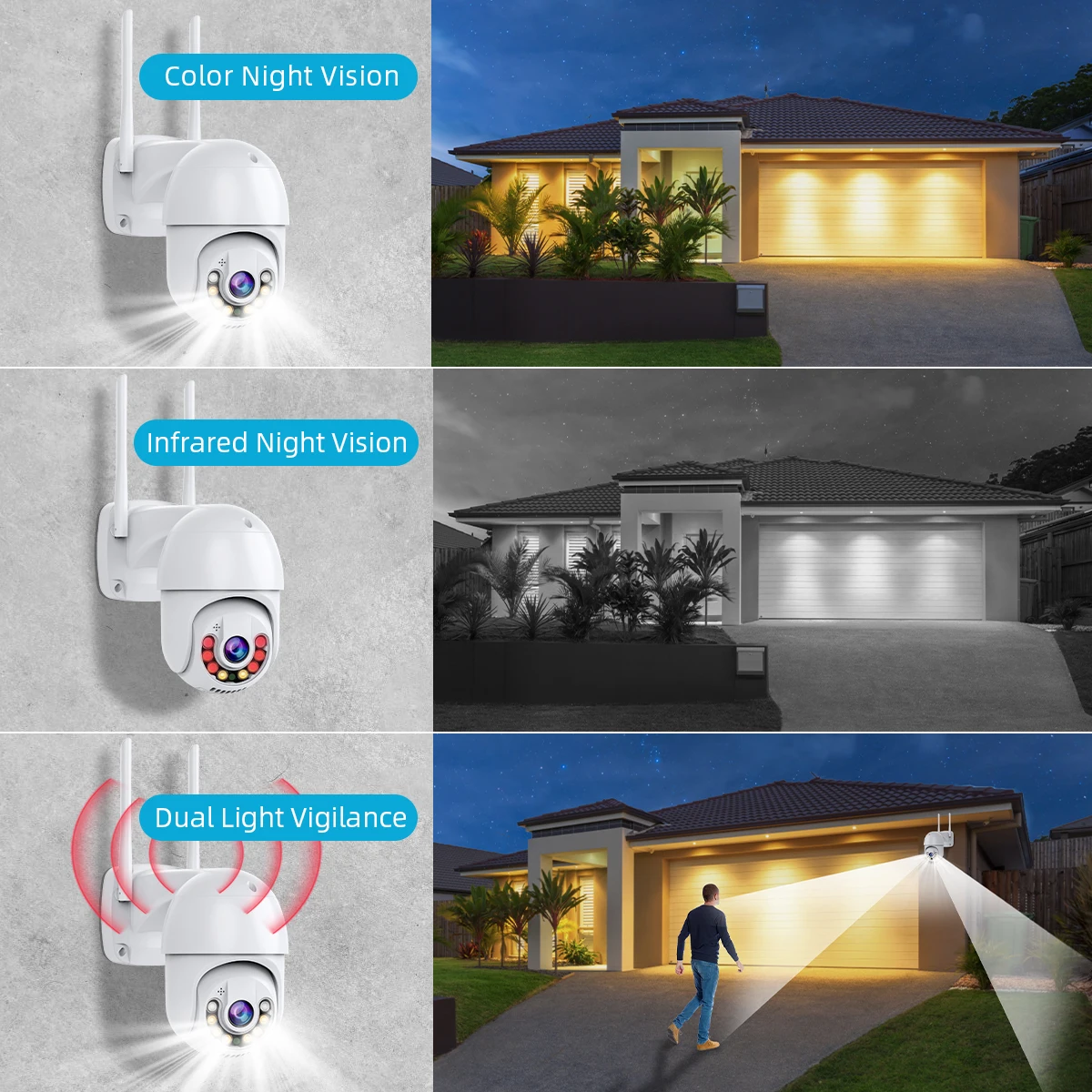 ICSees 4K PTZ IP Camera 5X Digital Zoom Wireless Surveillance Camera Outdoor Wifi Security IP Camera Full HD 8MP AI Detection