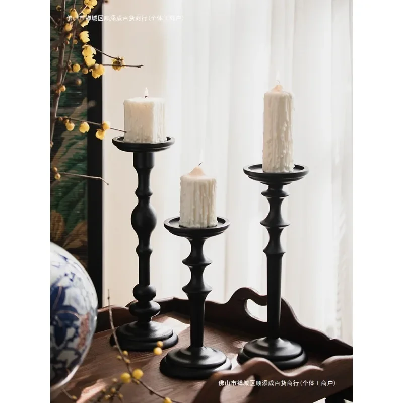 Decorative sense medieval layout dining table light luxury candle holder high foot European base home scented candle holder