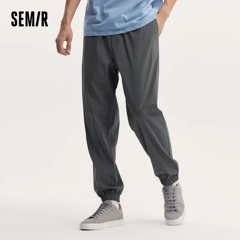 Semir Casual Pants Men Autumn Simple Solid Color Versatile Jogger Long Pants Elastic Waist Jogger Pants