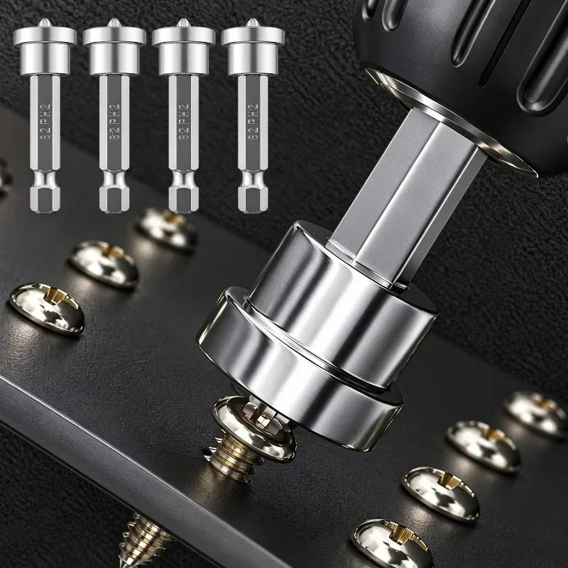 10/1Pcs Magnetic Positioning Bit S2 PH2 Plasterboard Gypsum Board Locating Bit Built-in Magnetic Ring Electronic Drywall Screw