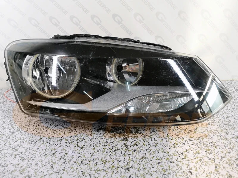 ل Volkswagen VW Polo 5 6R 6C Crosspolo Vento 2009 2010 2011 2012 2013 2014 - 2016 يوم ضوء COB Led عيون الملاك عدة خواتم هالة