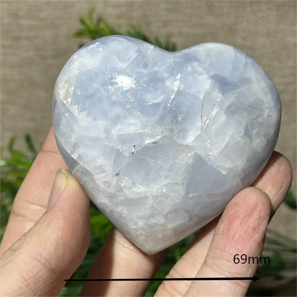 Crystal Blue Celestite Natural Stone Quartz Heart Stone Ore Mineral Quartz Gemstones Minerals Spiritual Ornaments Decoration