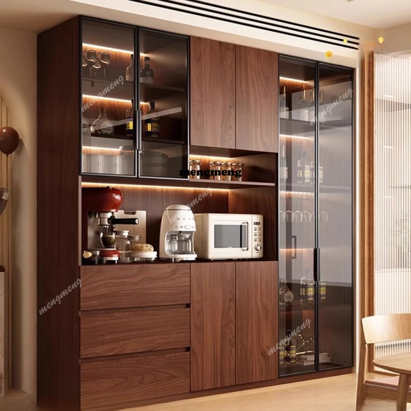 Dining side cabinet, living room locker integrated against the wall, medieval style customizable wine cabinet storage cabinet
