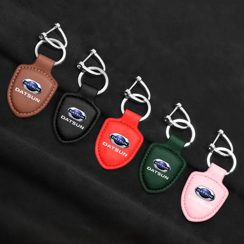 Car Shield Modeling Fashion Leather Keychain for Nissan datsun cross z pickup 1200 12oy 280z GO I GO+ Mi-DO on-DO Accessories