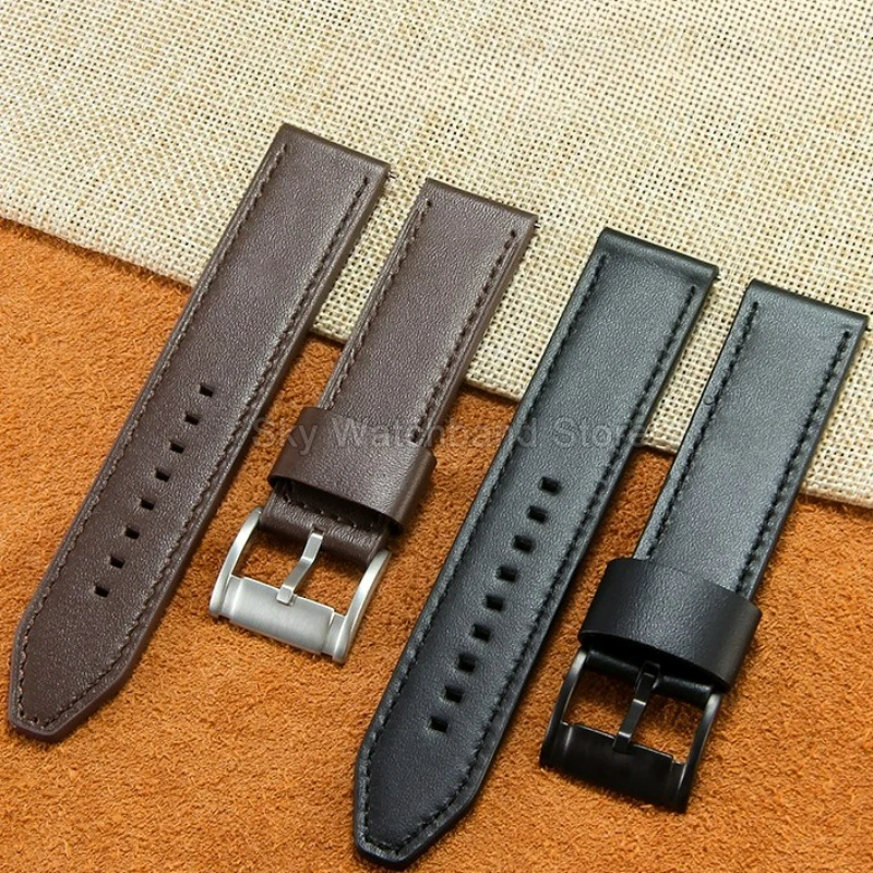ل الأحفوري FS4656 FS5586 FS4682 JR1436 JR1354 JR1424 حزام الساعات جلد طبيعي لينة تنفس واجهة مسطحة إبرة مشبك
