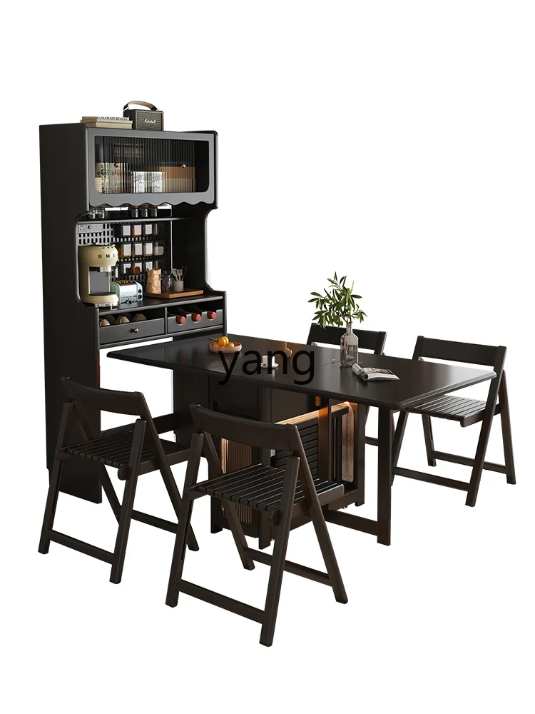 

TGF retro solid wood folding dining side cabinet integrated small apartment living room wall locker