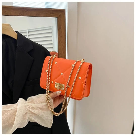 Women Bags 2024 Orange Trend Elegant Girl Woman Handbag Luxury Shoulder PU PVC Leather Lady Crossbody Purses Tote Women\'s Bag