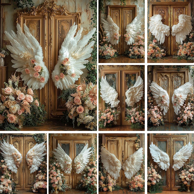 

LS Photography Background White Angel Wings Adult Birthday Party Maternity Artistic Portrait Decor Photo Backdrop Studio