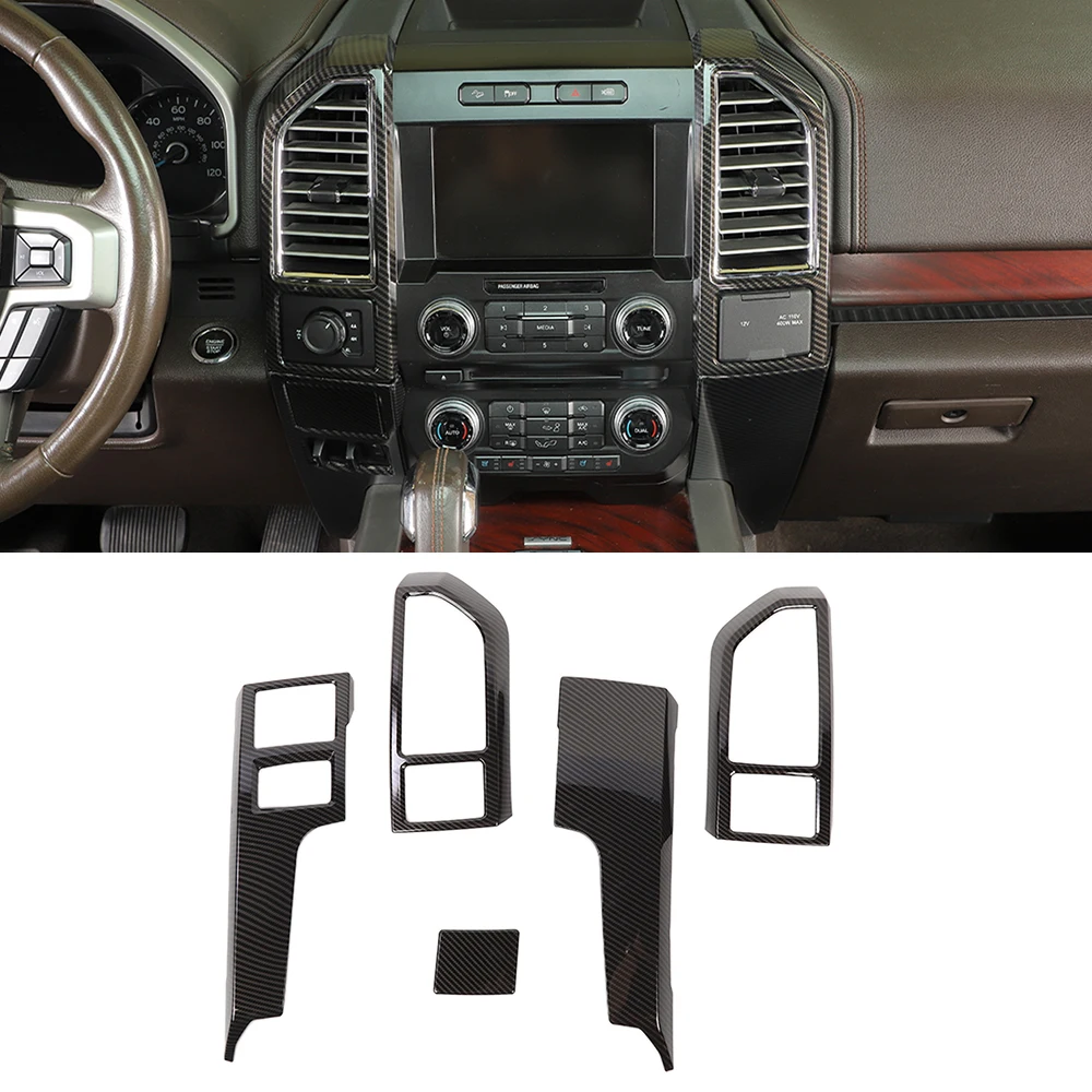 

Декоративные накладки на центральную консоль, наборы отделки для Ford F150 F-150 2016 2017 2018 2019 2020, аксессуары для салона автомобиля из АБС-углеродного волокна