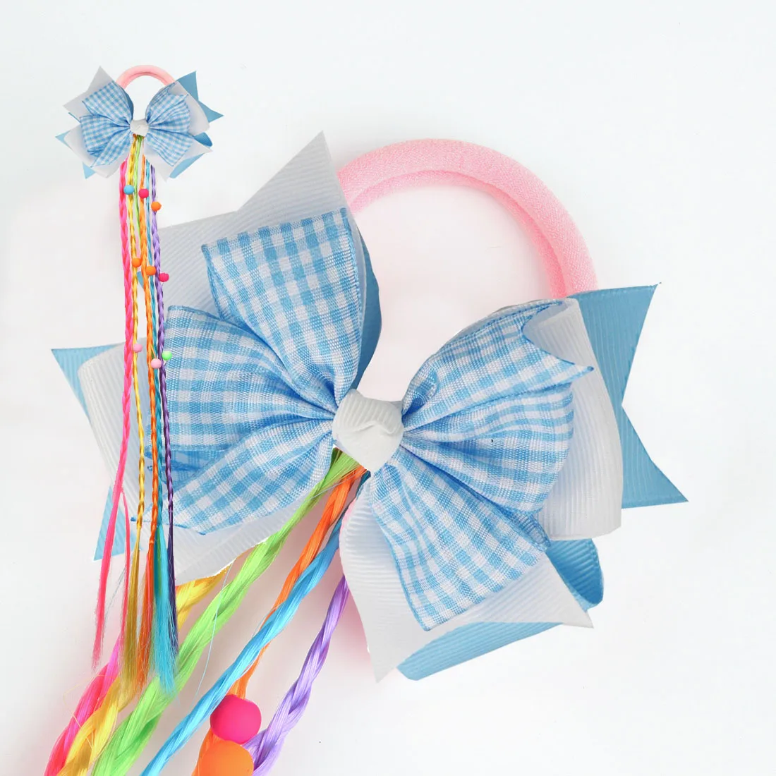 NEW Plaid Bows 4INCH School Hair Bows First Day Gingham Ribbon Stacked Bow Hair Clip Hairpin For Baby Girl Accessories