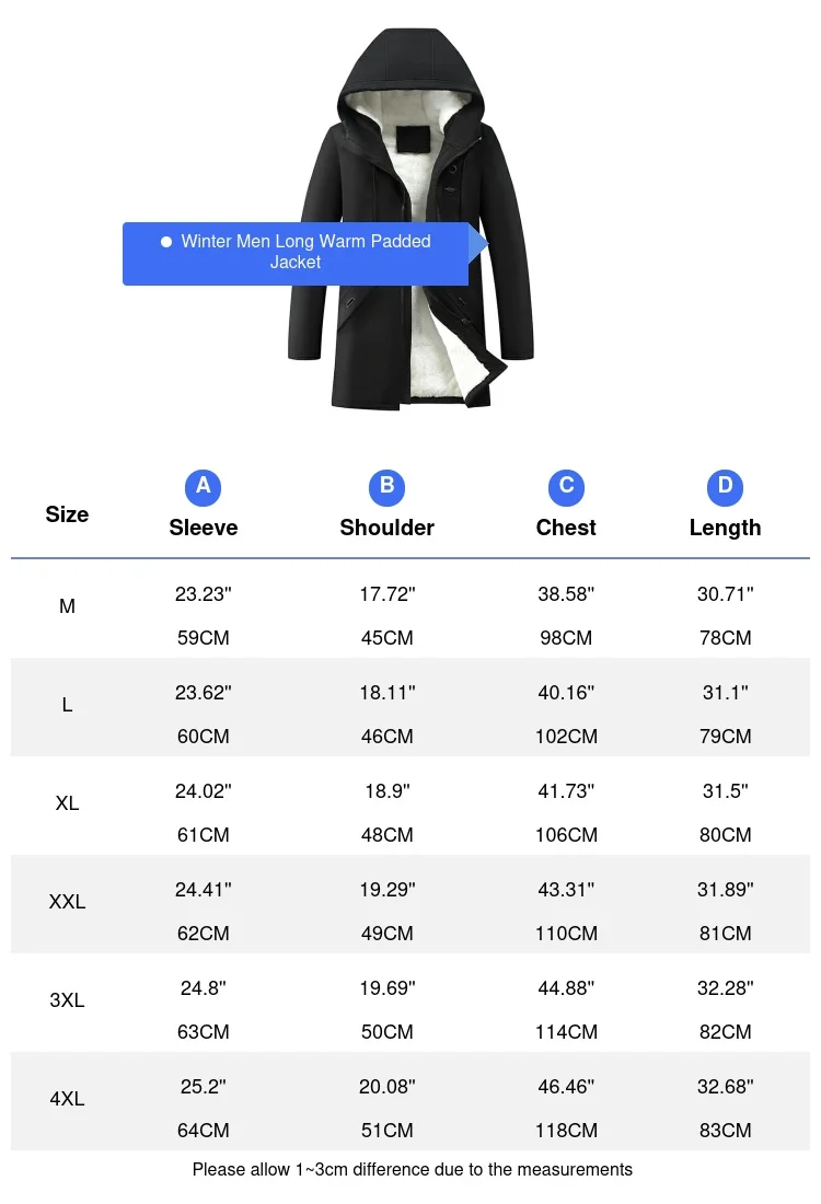 Parkas largas y cálidas de invierno para hombre, cazadora de lana para esquí de montaña, abrigos con capucha, chaquetas acolchadas gruesas de algodón para hombre, ropa