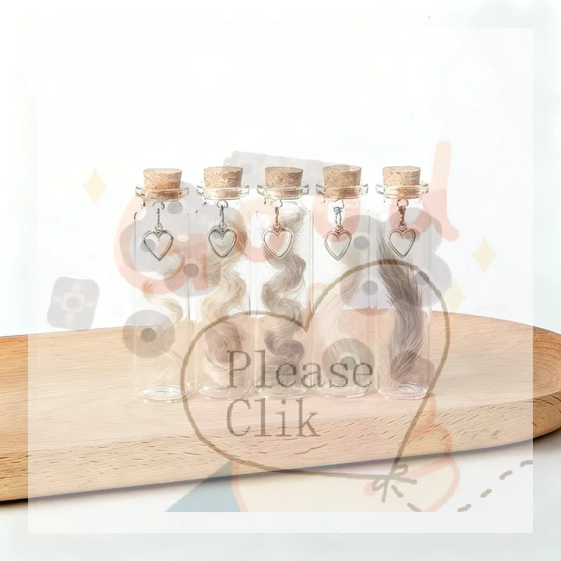 【HG】Pet Hair Memorial Glass Bottles With Cork Stopper And Heart Charm Perfect For Preserving Your Beloved Cat Dog Fur Keepsakes