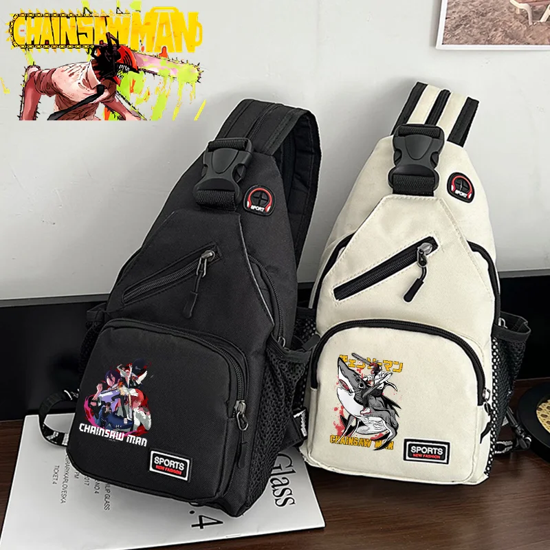 

Chainsaw Man Fashion Crossbody Bags for Women Men Cartoon Anime Pattern Printed Shoulder Bag Boys Outdoor Portable Satchel Gift