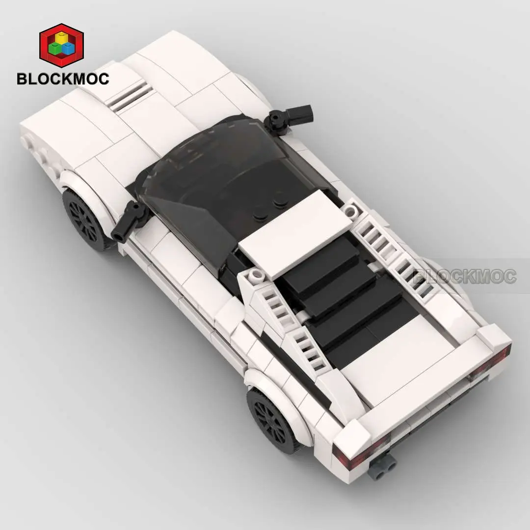 MOC Brick Weißer Rennwagen Speed Racer Bausteine Kreatives Montage-Garagen-Spielzeug für Jungen – Detail 4