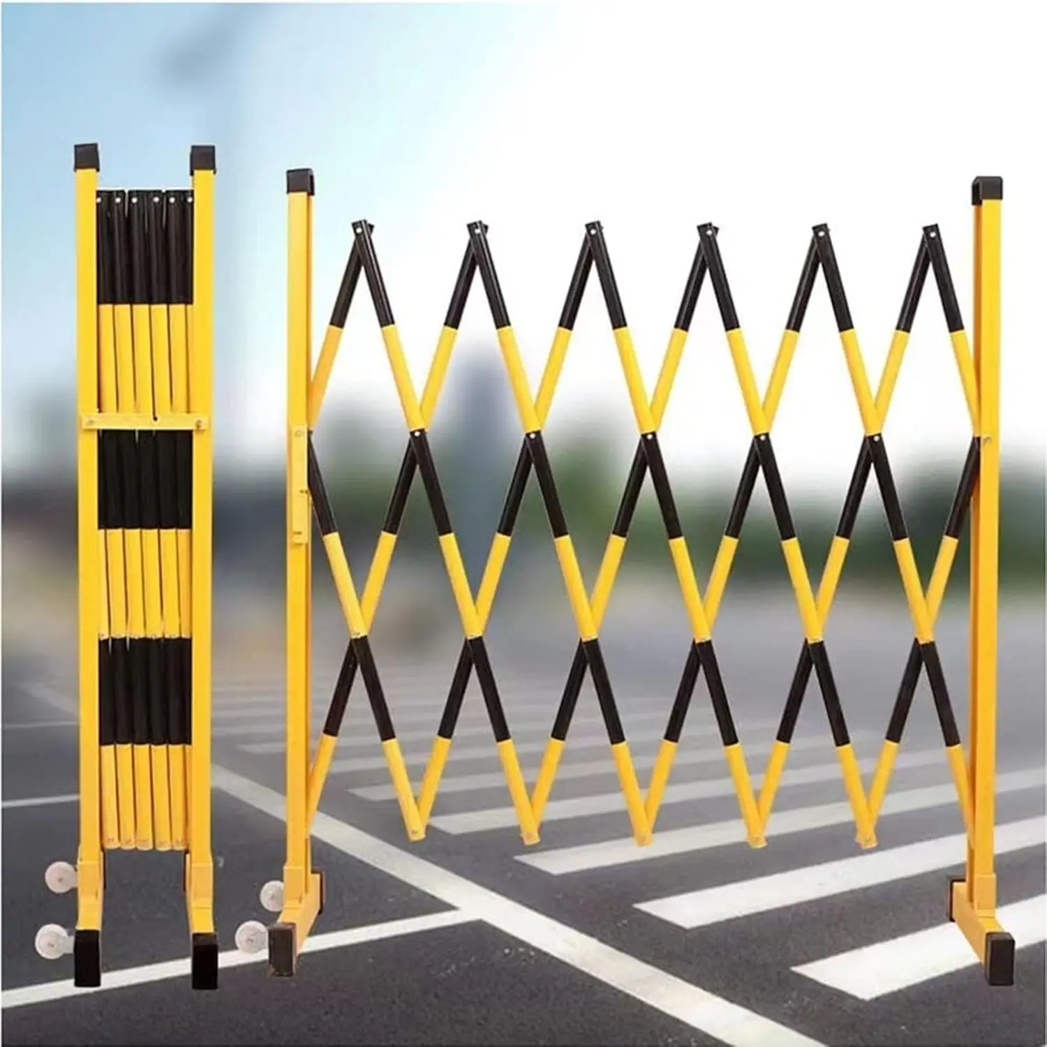 Expandable Traffic Fence, Portable Fence Gate, Road Garage Construction Driveway Fence Retractable Traffic Scissor Gate