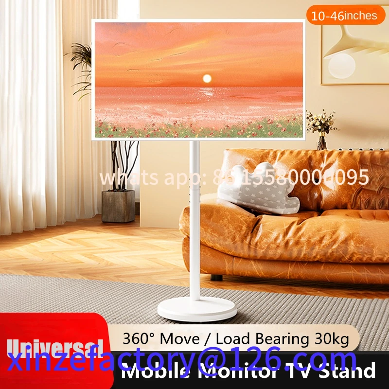 

Customizable Modern Design TV Stand,Rolling Cart for 10-46 Inch OLED LED Monitors, Floor Stand Holds up to 88lbs