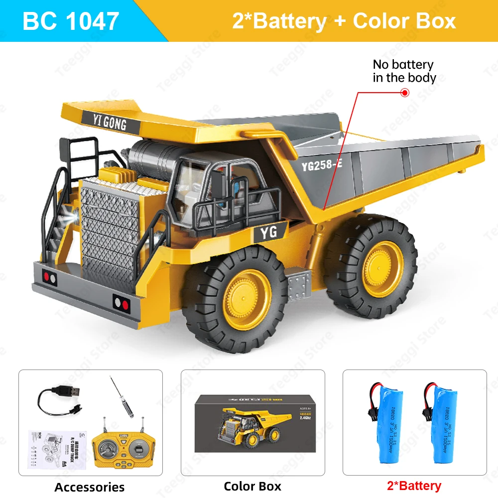 Teeggi 1:20 RC Bagger Auto Kinder Spielzeug 2,4G Fernbedienung Muldenkipper Auto Bulldozer Spielzeug Radio Elektroauto für Kinder Geschenk 4