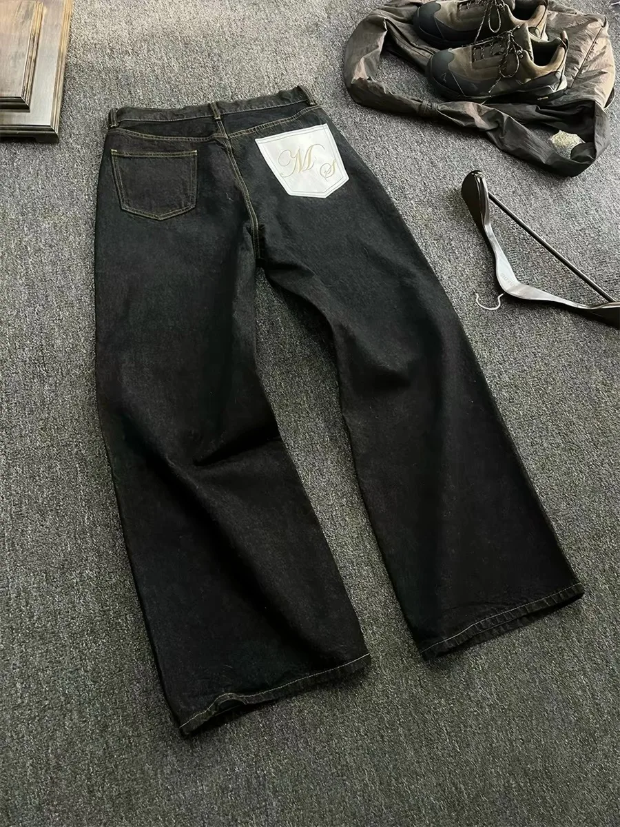 

American Vibe Baggy Jeans High Waist Straight Leg Original Cowhide Knife Micro Flare Women's Jeans Casual Denim Pants