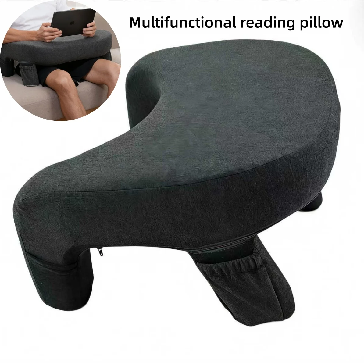 Portable Multi-functional Lap Desk Pillow with Cup & Phone Holder Soft Bed Laptop Stand for Reading And Working