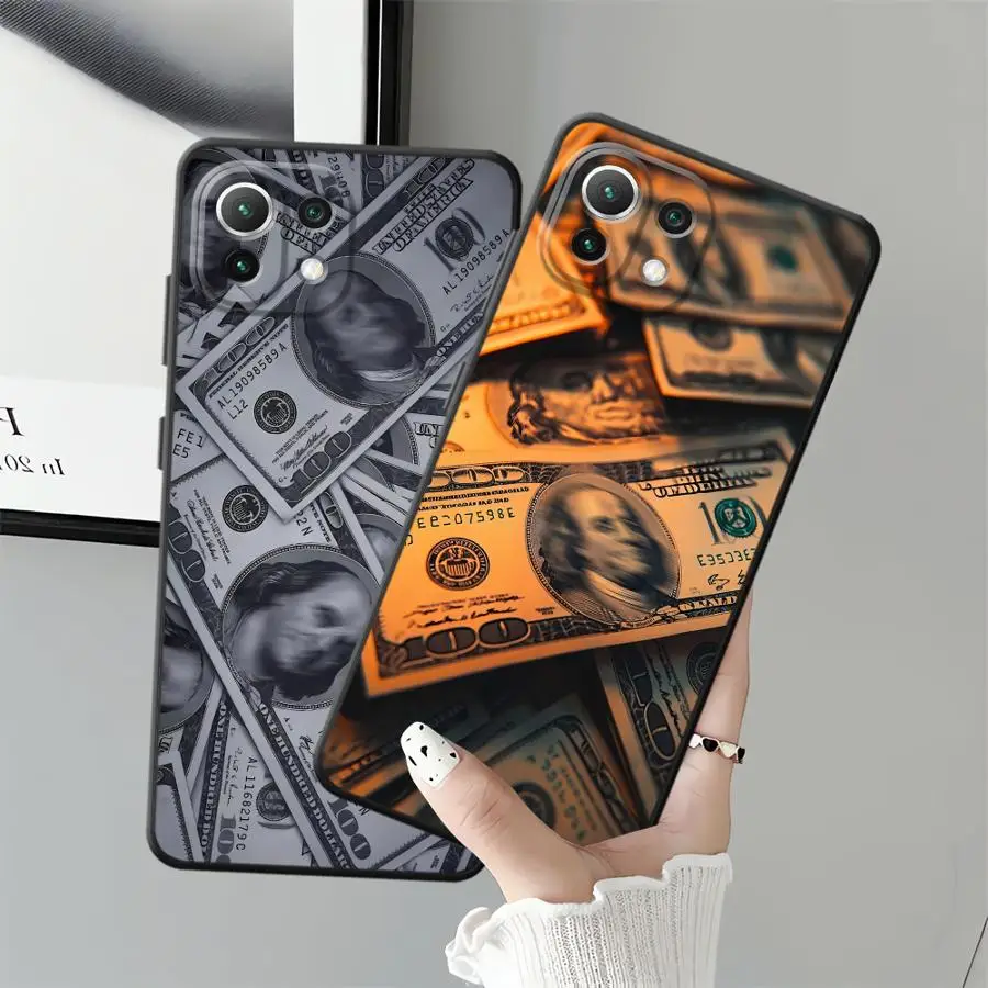 حافظة لهاتف Xiaomi Mi 13 14 15 Pro 10T 11T 12T Pro 11 12 13 Lite 12X غطاء هاتف ناعم أسود أموال الدولار #4