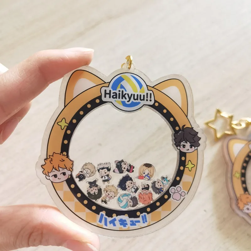 Haikuu Hinata Shoyo Tobio Kageyama Shigekuni Ono 애니메이션 캐릭터 만화 흔들리는 펜던트 크리 에이 티브 아크릴 키 체인 액세서리