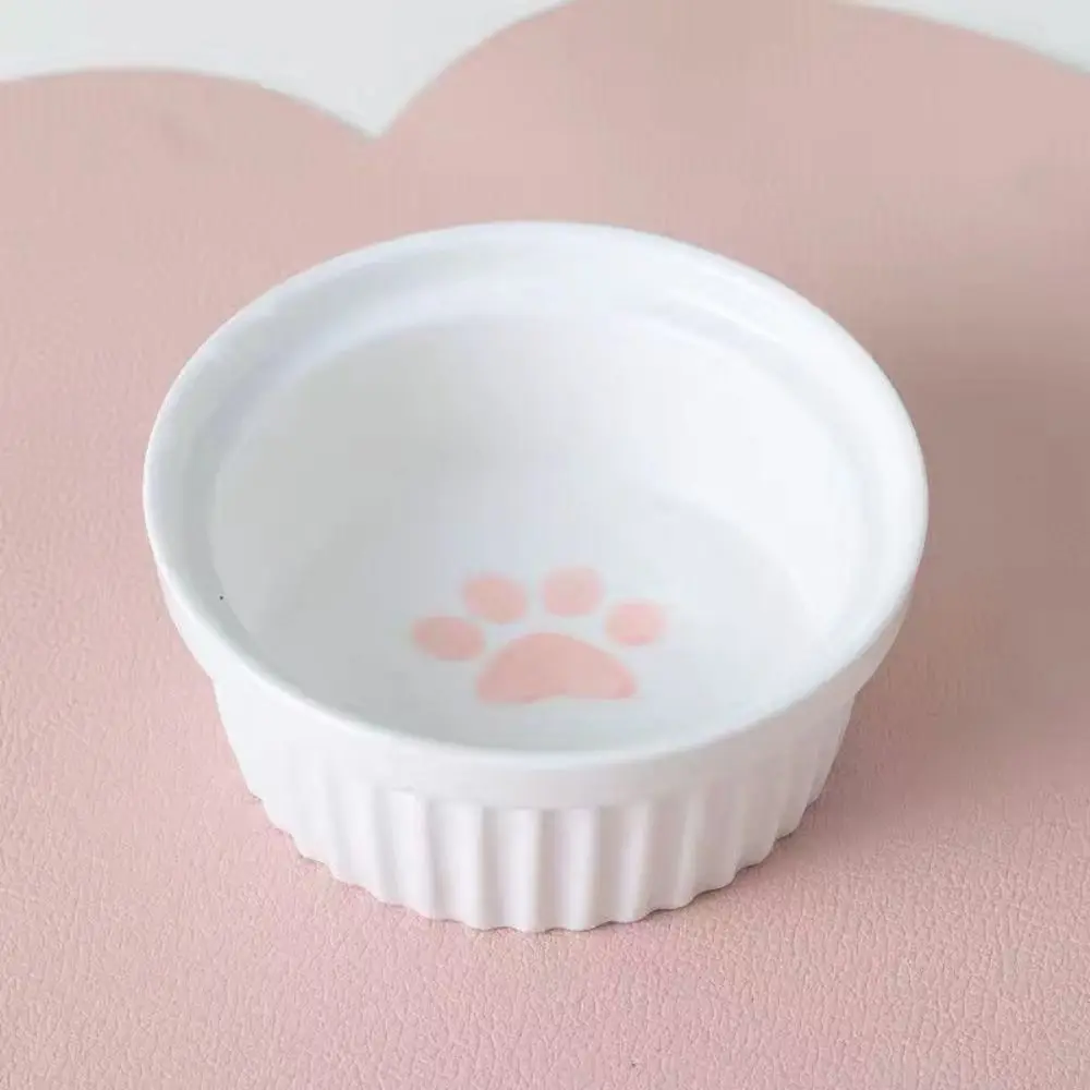 Double Bowl Ceramic Cat Bowl with Stand Cervical Protection Detachable Elevated Pets Bowls Anti-vomiting Acrylic Bowl Holder