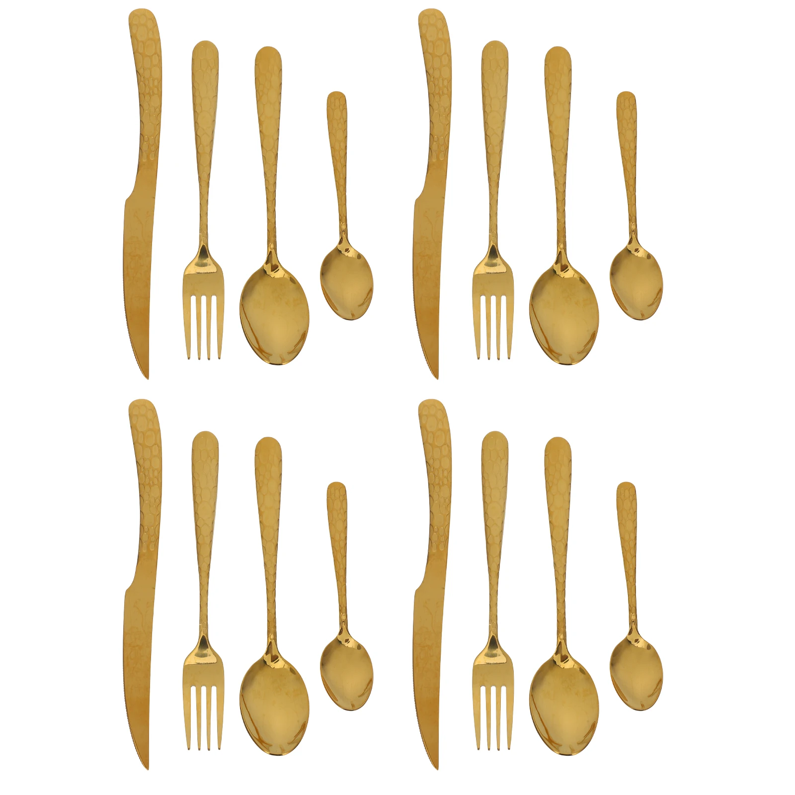 

6-Piece Fork Set Stainless Steel Cutlery Golden Color Kitchen Spoon Tools Serving Utensils