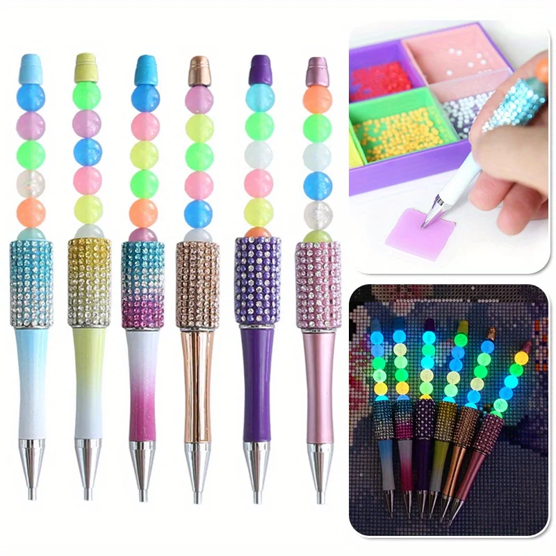 1 Stück Leuchtender Diamantmalerei-Stift, DIY Leuchtende Perlen, 5D DIY Kunsthandwerk Werkzeuge Zubehör, Mehrfarbiges Diamantmalerei-Zubehör
