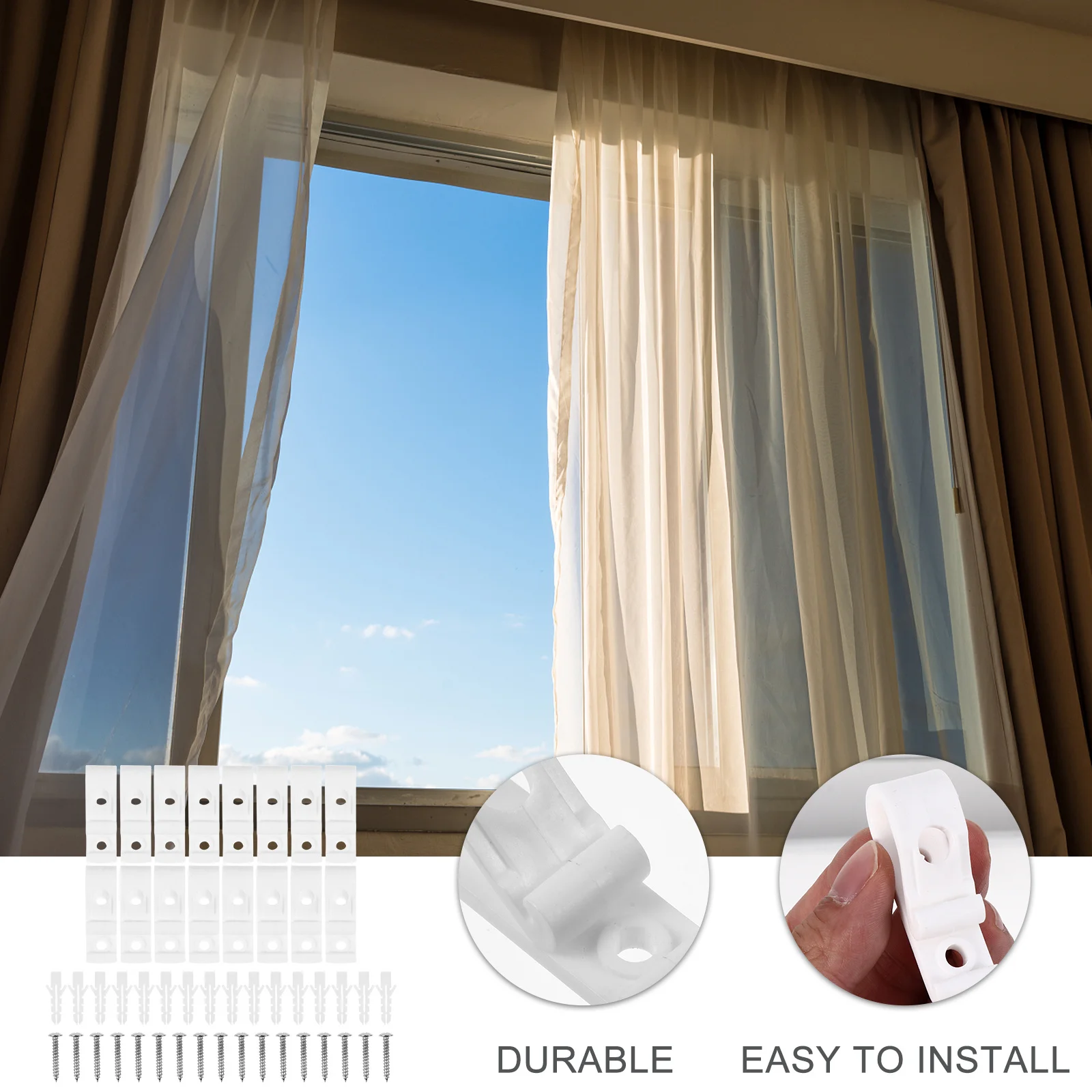 

16Sets Roman Roller Blind Chain Fixation Hook Sturdy Classic Roller Clip Vertical Shutter Fixing Clip