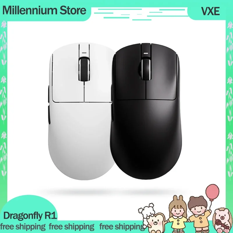 

Новая беспроводная мышь VXE Dragonfly R1 серии 2,4G R1 Pro Max PAW3395 Легкая игровая мышь с низкой задержкой FPS для мышей Win Mac Linux