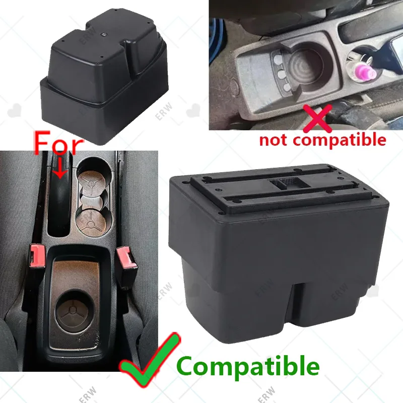 Reposabrazos para Ford Fiesta MK7, caja de almacenamiento, detalles interiores, accesorios, fácil instalación, 2009-2017