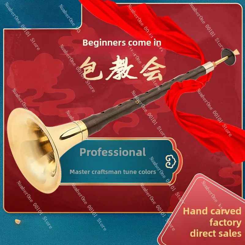 Mahogany Ebony Ebony Suona Musical Instrument Full Set Beginner Adult Introductory D Key Ethnic Medium Trumpet