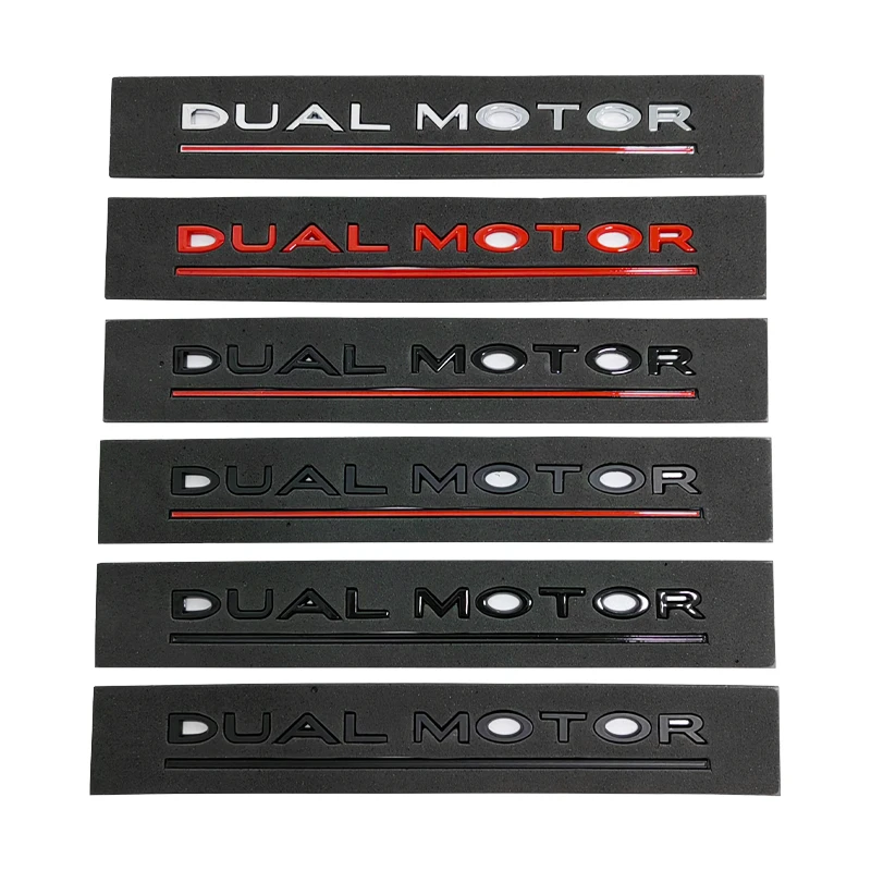 3d ABS Chrome Black Logo DUAL MOTOR Emblem Letters decalcomania Car Trunk Badge per modello 3 Y S X Dual Motor Sticker accessori