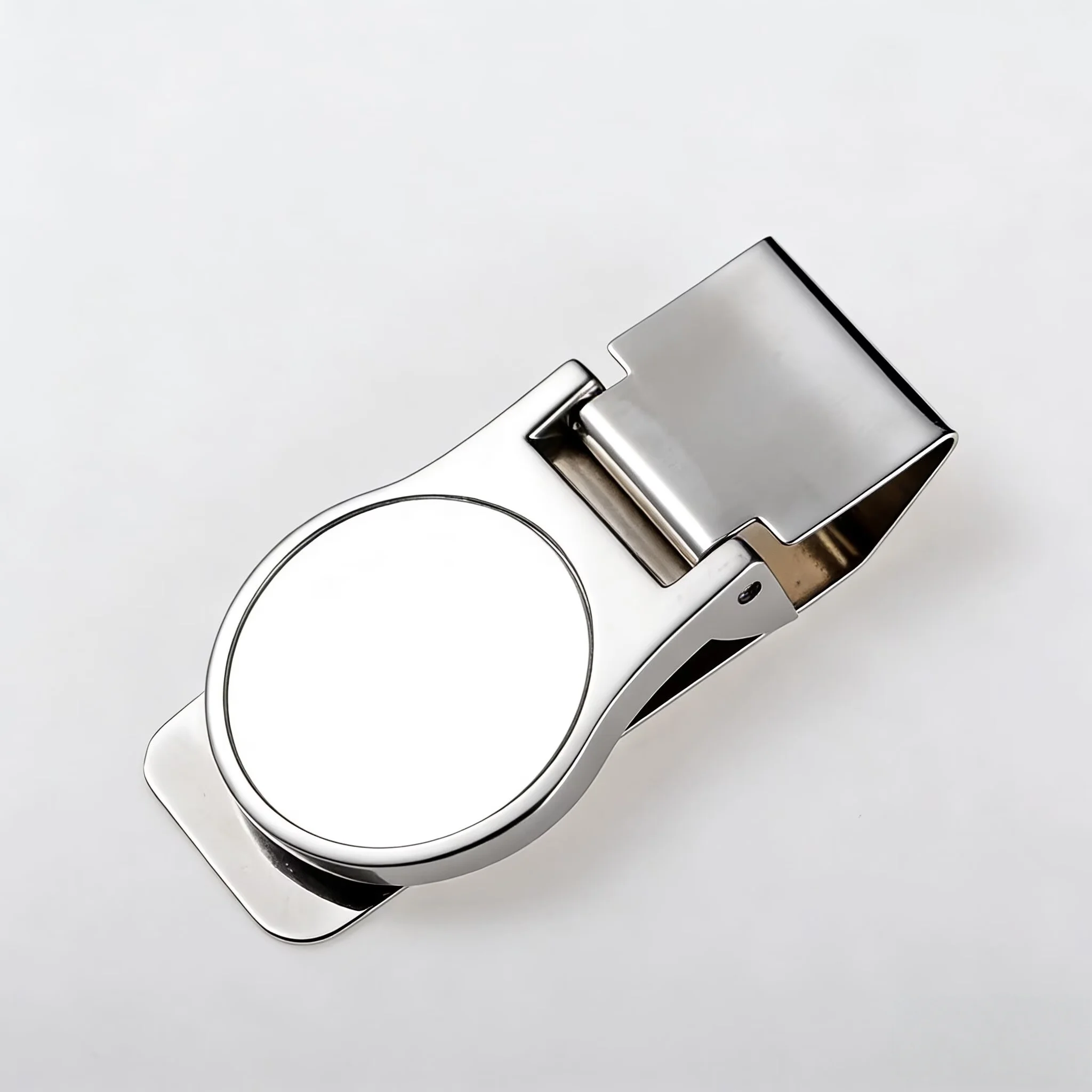 QOONG Custom Lettering Stainless Steel Metal Money Clip Simple Dollar Cash Clamp Holder Quality Money Clip Wallet For Men Women