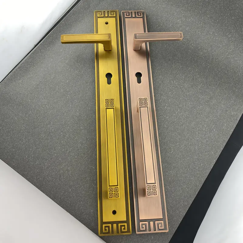 Solid wood double open real and fake yellow ancient Chinese retro Qinggu folio big lock