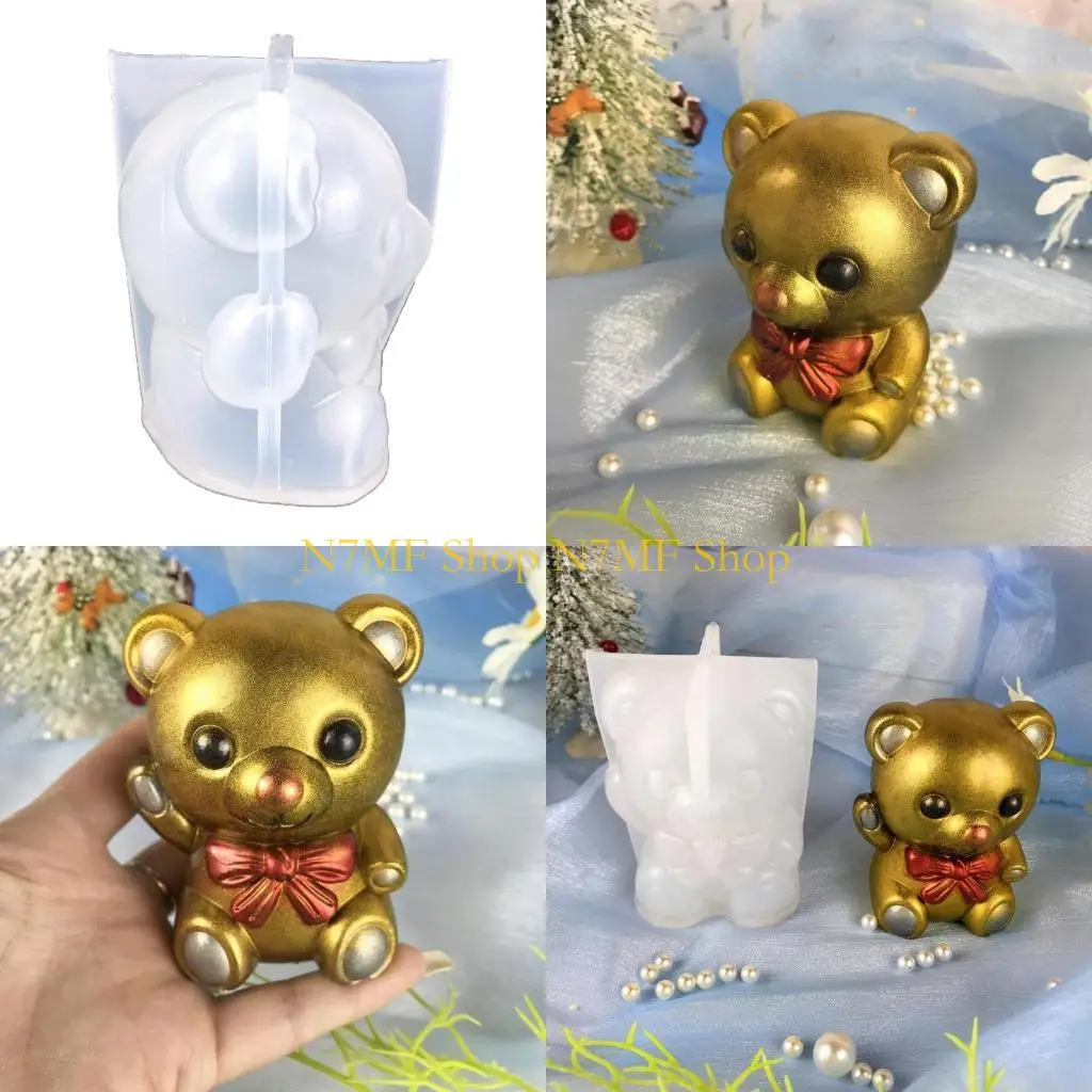 

N7MF Bowknot Bear Силиконовые плесени многоразовые
