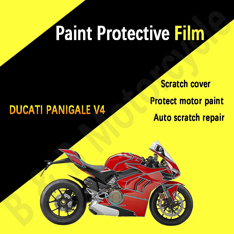 

For Ducati Panigale V4 Paint Protective Film TPU Transparent Protective Sticker Tank Decal Modification for Panigale V4 2021