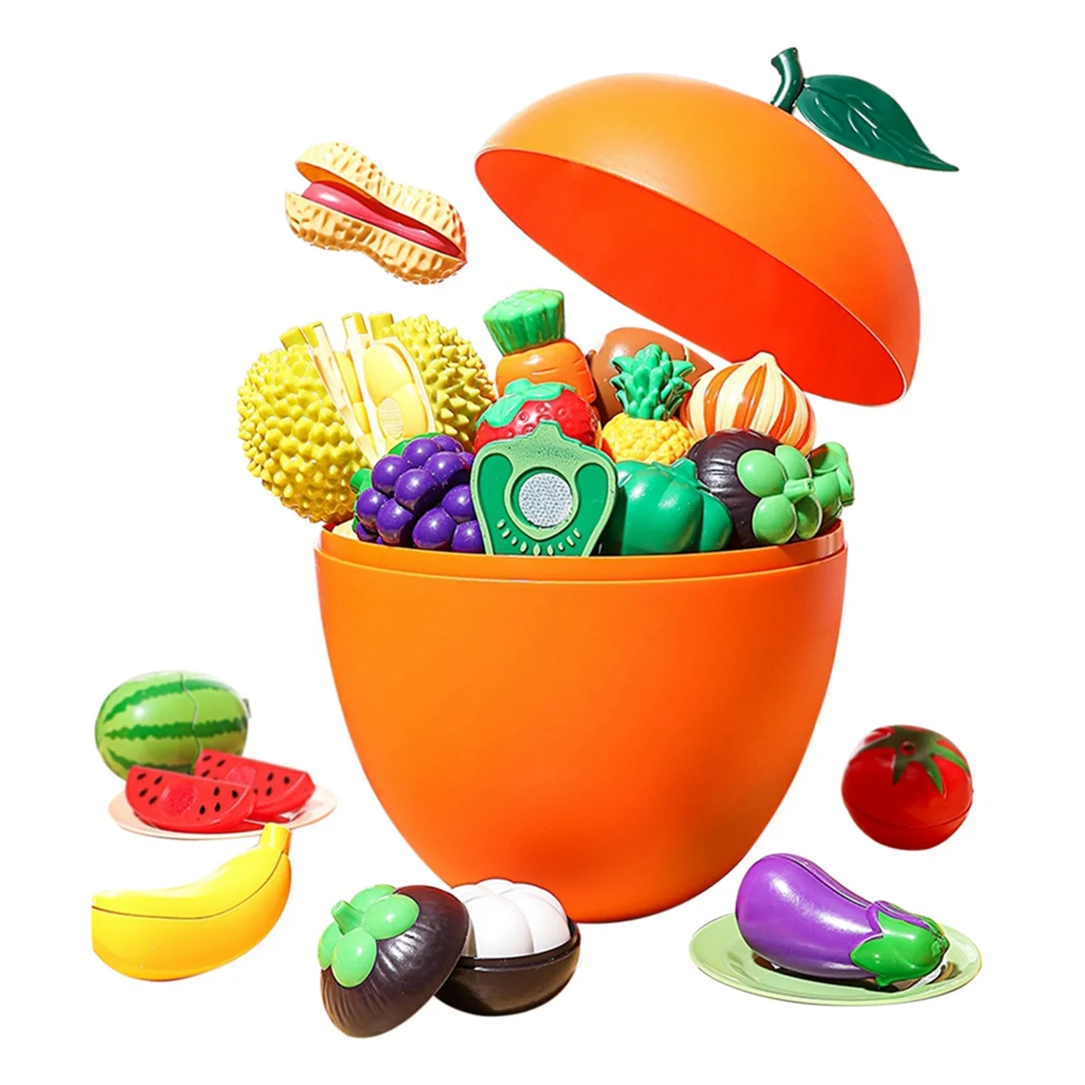 X55A-Children Fruits and Vegetables Toys Vegetables Play Kitchen Early Education Interactive Game Toys for Children