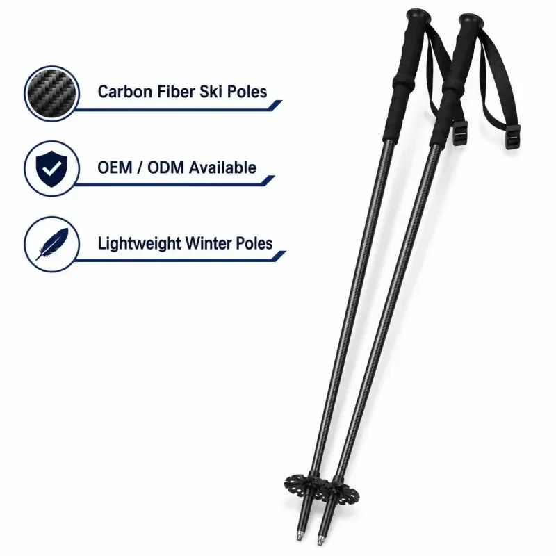Zero Carbon Composite Fixed Length Ski Poles Lightweight Alpine Skiing Sticks Factory Direct Wholesale