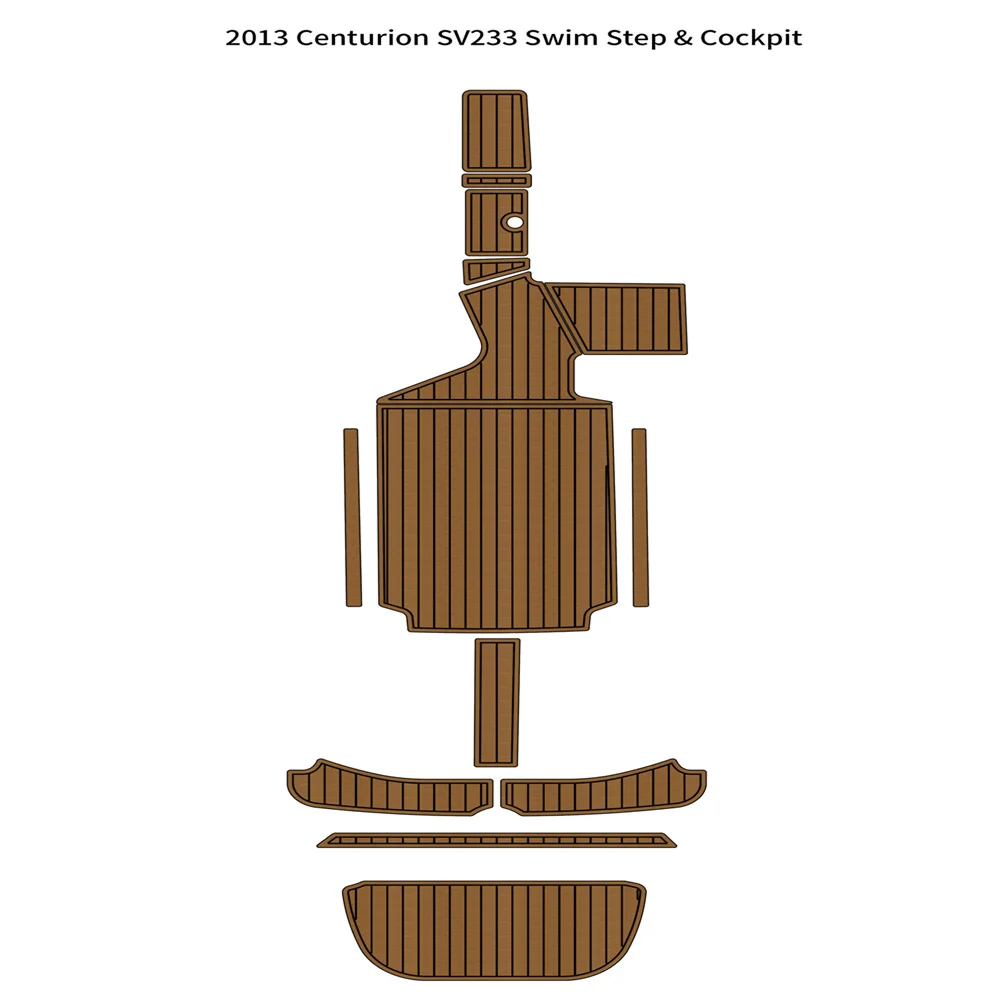 

2013 Centurion SV233 Swim Platform Cockpit Pad Boat EVA Foam Faux Teak Floor Mat Backing Self Adhesive SeaDek Gatorstep Style