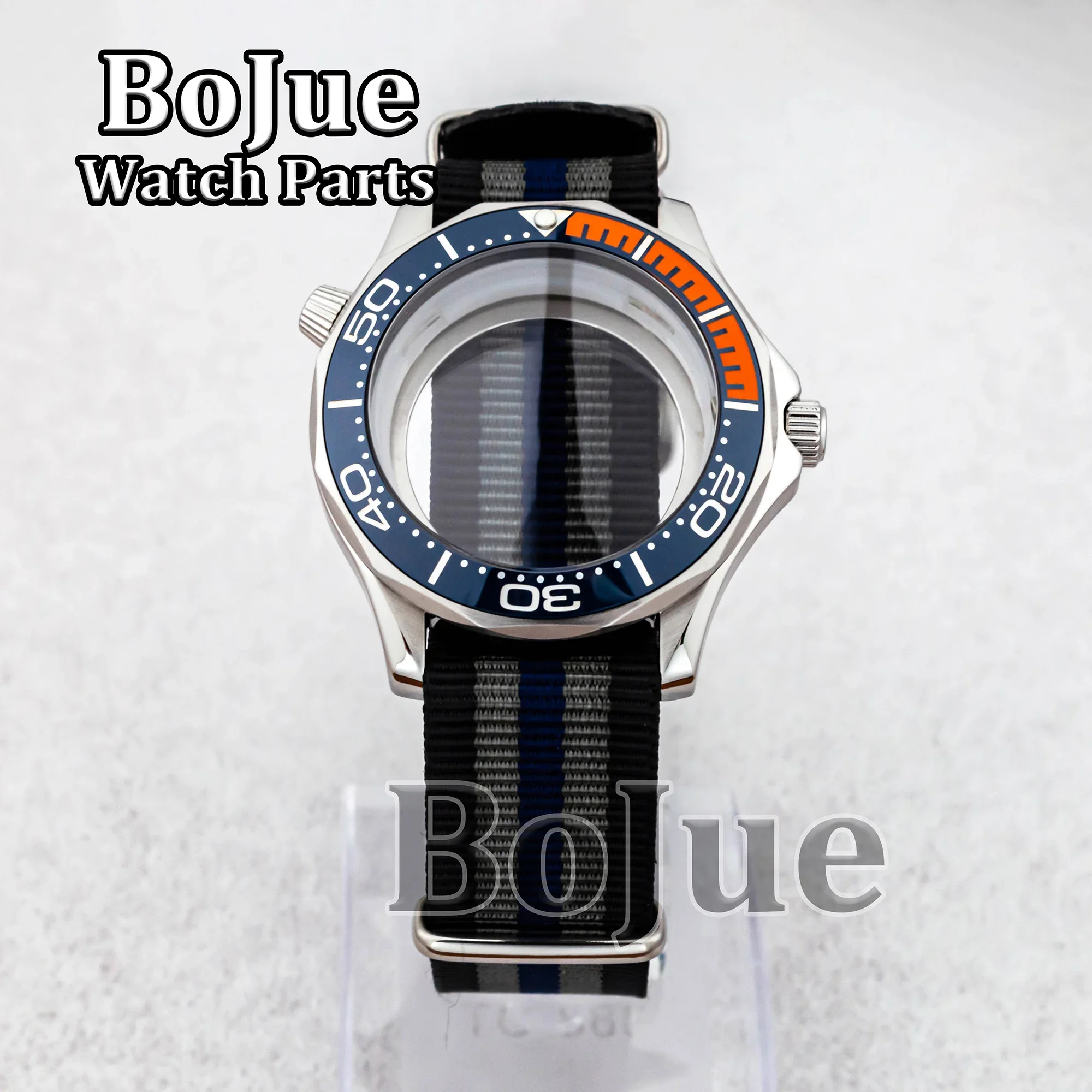 NH35-Gehäuse, Nylonarmband, 100 m wasserdicht, für Taucher, Seamaster 300, NH35 NH36-Uhrwerk, 31 mm Seamaster-Zifferblatt, Zeiger, 41 mm Herrengehäuse