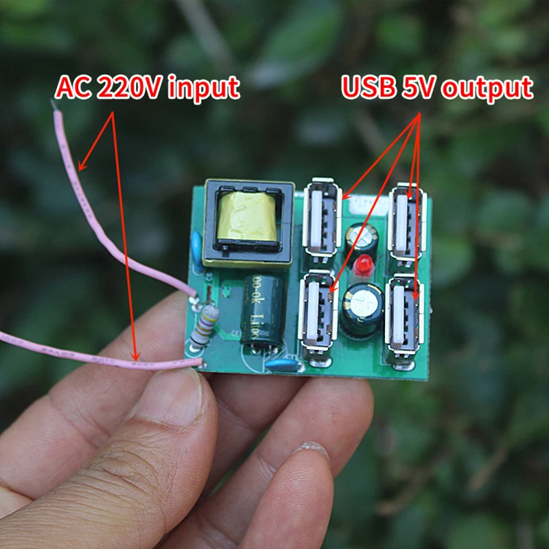 5 V 2,5 A 4-Wege 220 V bis 5 V Isolationsschalter Power Board USB-Ausgang Schnelllade-Leistungsmodul