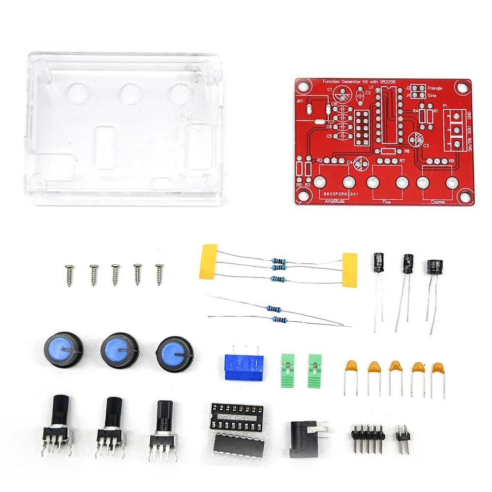 XR2206 1Hz-1MHz Function Signal Generator Sine/Triangle/Square Output Signal Generator Adjustable Frequency Amplitude DIY Kit