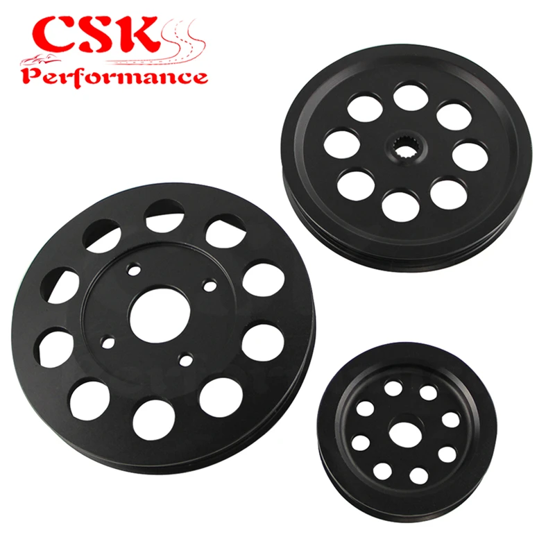 LIGHT-WEIGHT CRANK PULLEY Fits For Nissan skyline GTS GTR RB20 RB25 RB26 PULLEY BLACK