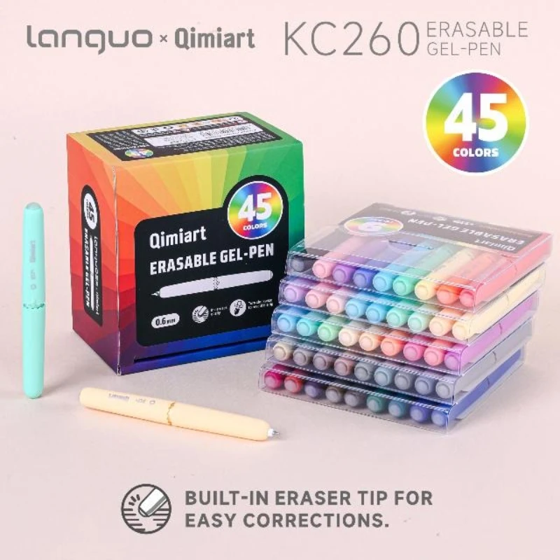 

Гелевые ручки LANGUO, 45/9 цветов, стираемые, 0.6 мм, серия Multi, плавное письмо, легкое стирание, поворотный механизм, для школы и офиса, канцелярские товары