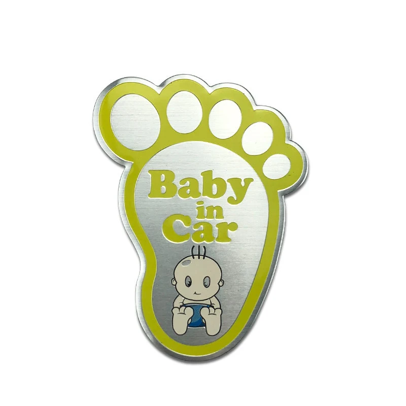 Baby in Car Sticker Baby on Board Car Aluminum Sticker for Nissan X-TRAIL Qashqai Skoda Octavia Fabia Renault Clio G