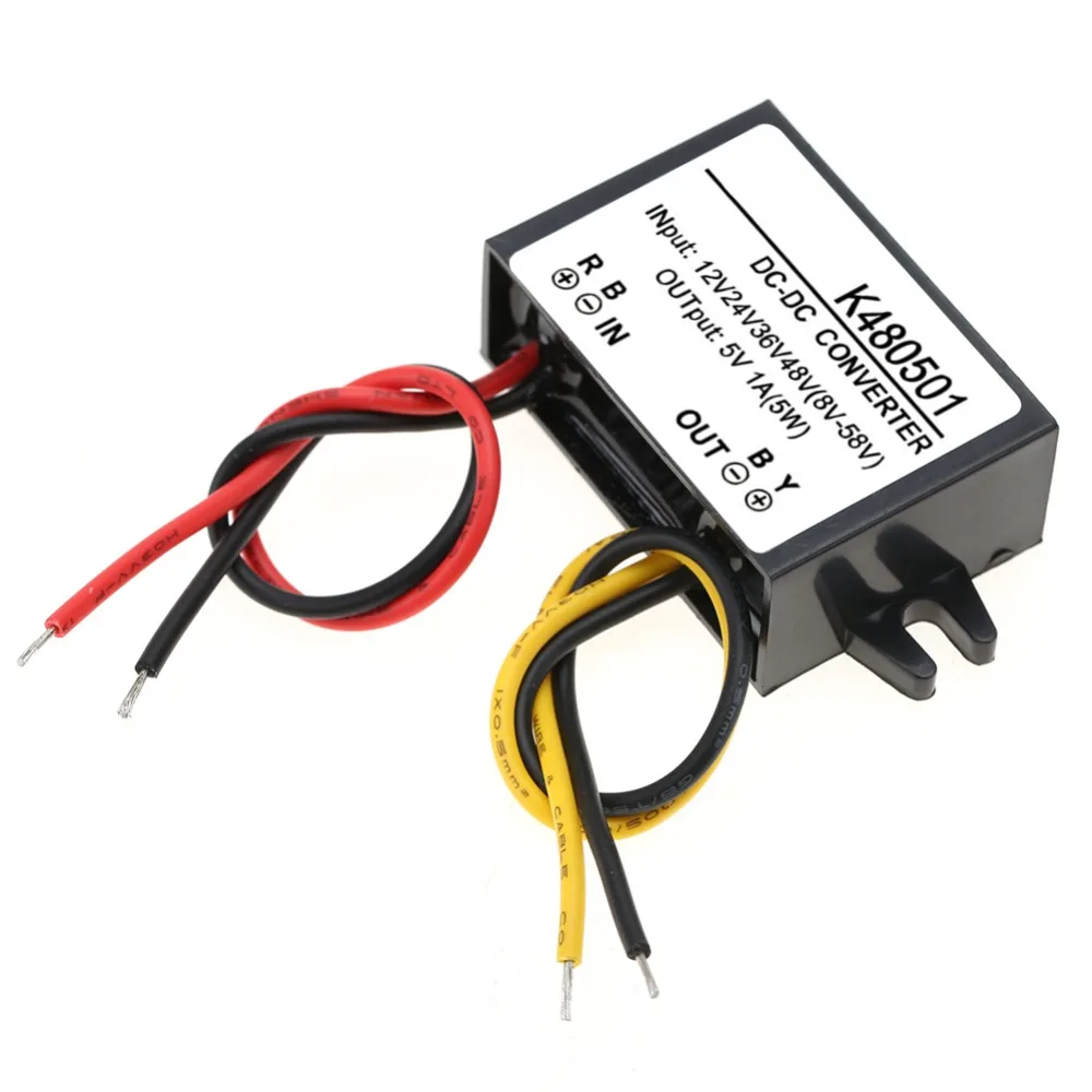 Stable 12V/24V/36V/48V To 5V DC-DC Converter 1A Output 5W Step Down Converter Power Supply Module Car LED Screen